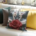 thumbnail image 3 of Patifu Swan Couple Throw Pillow Covers,Red Rose Pillow Case,Kids Girls Teens Adult Paris Eiffel Tower Cushion Cover Romantic Valentine's Day Office Chair Sofa Bed Decor 18x18in, 3 of 5