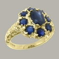 thumbnail image 2 of LBG British Made 18k Yellow Gold Natural Sapphire Womens Statement Ring - 33 size options - Size 10.75, 2 of 7