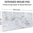 thumbnail image 2 of White Topographic Desk Mat Topography Home Office Decor Large Gaming Desk Mat White Desk Mat Extended Gaming Mouse Pad (35.4x15.7 in), Large Non-Slip Rubber Base Mousepad with Stitched Edges, 2 of 6