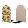 thumbnail image 2 of Lsque Vehicles Printed Wood Bookends,Non-Skid Bookend for Shelves,Heavy Duty Support Bookends,Non-Slip Foam Pads for Office, Home, and Library,1 Pair, 2 of 8