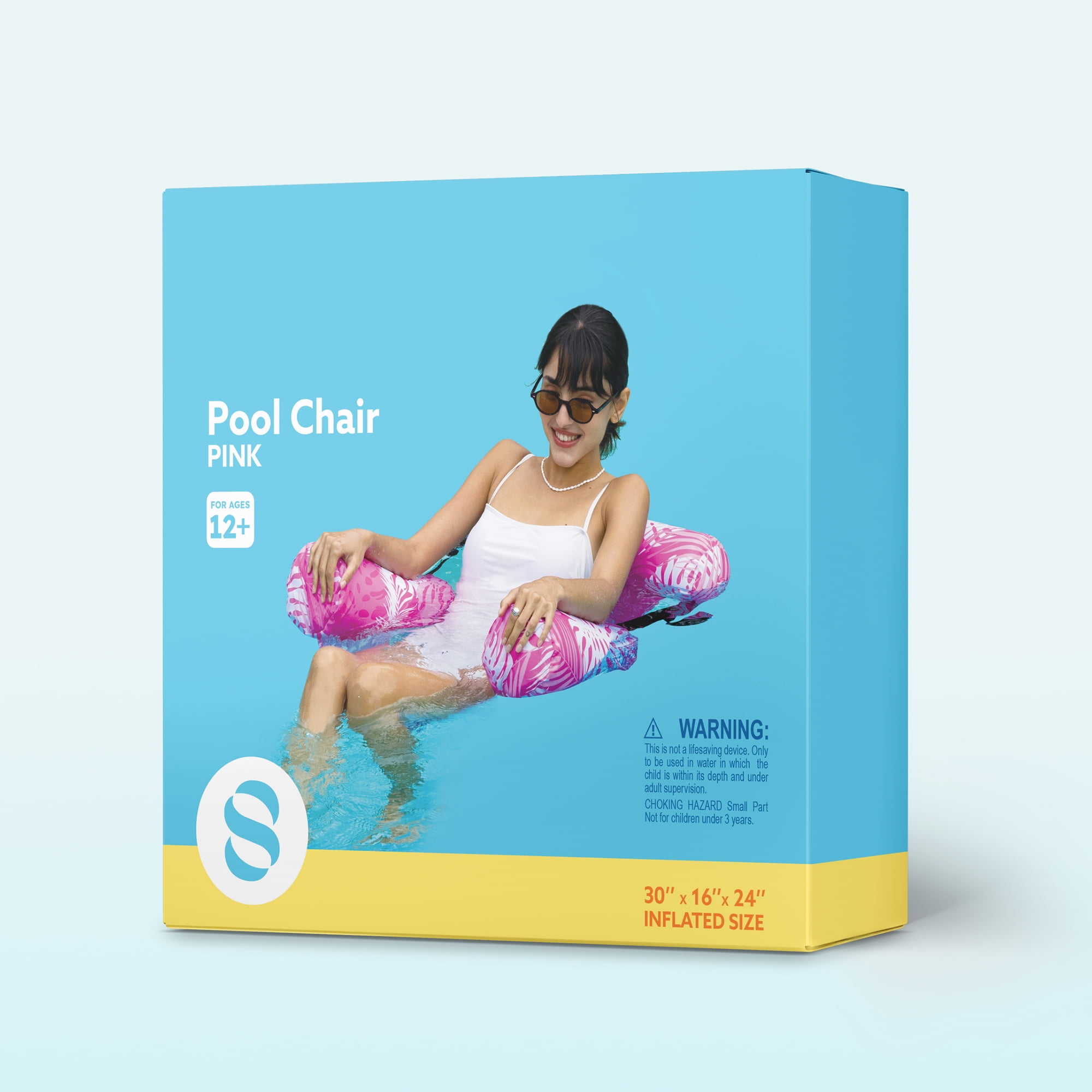 Joyfy Pool Floats Chairs Adult Inflatable Pool Lounge Chairs Hammock Water Floating Chair Tropical Plants Pattern Swimming Pool Float for Pool Party Summer Water Fun