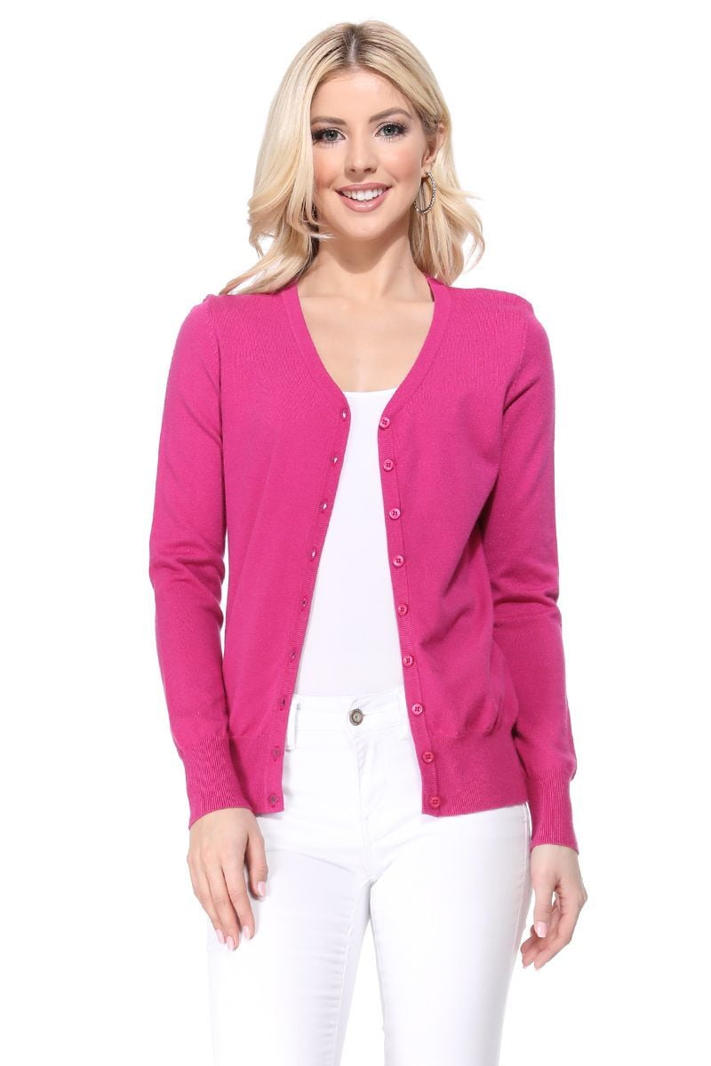 magenta cardigan sweater