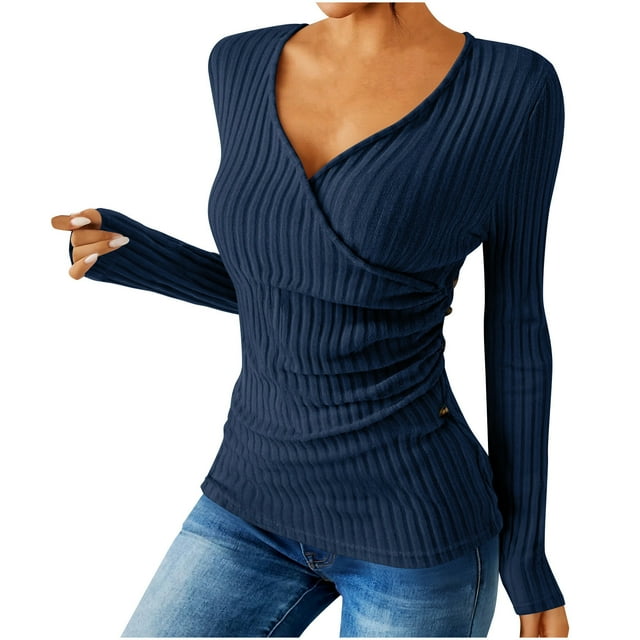 Chandails Extensibles à Manches Longues pour Femmes T-Shirts à Manches Longues pour Femmes T-Shirts Ajustés Basiques pour Femmes T-Shirts Basiques à Manches Longues pour Femmes Hauts Mignons pour Femmes T-Shirts Superposables pour Femmes