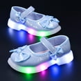 thumbnail image 6 of Quealent Girls Classic Slip on Mary Jane Ballet Flats Glitter Wedding Party Bridesmaids Flower Girl Princess Dress Shoes for Kid Toddler Blue for Size 5.5, 6 of 9