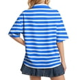 thumbnail image 5 of Dresfit Polo Shirts Womens Striped Button Down Golf Shirts Summer 2026 Short Sleeve Back To School T Shirts Solid Loose Regular Fit Tennis Tops 2XL, 5 of 5