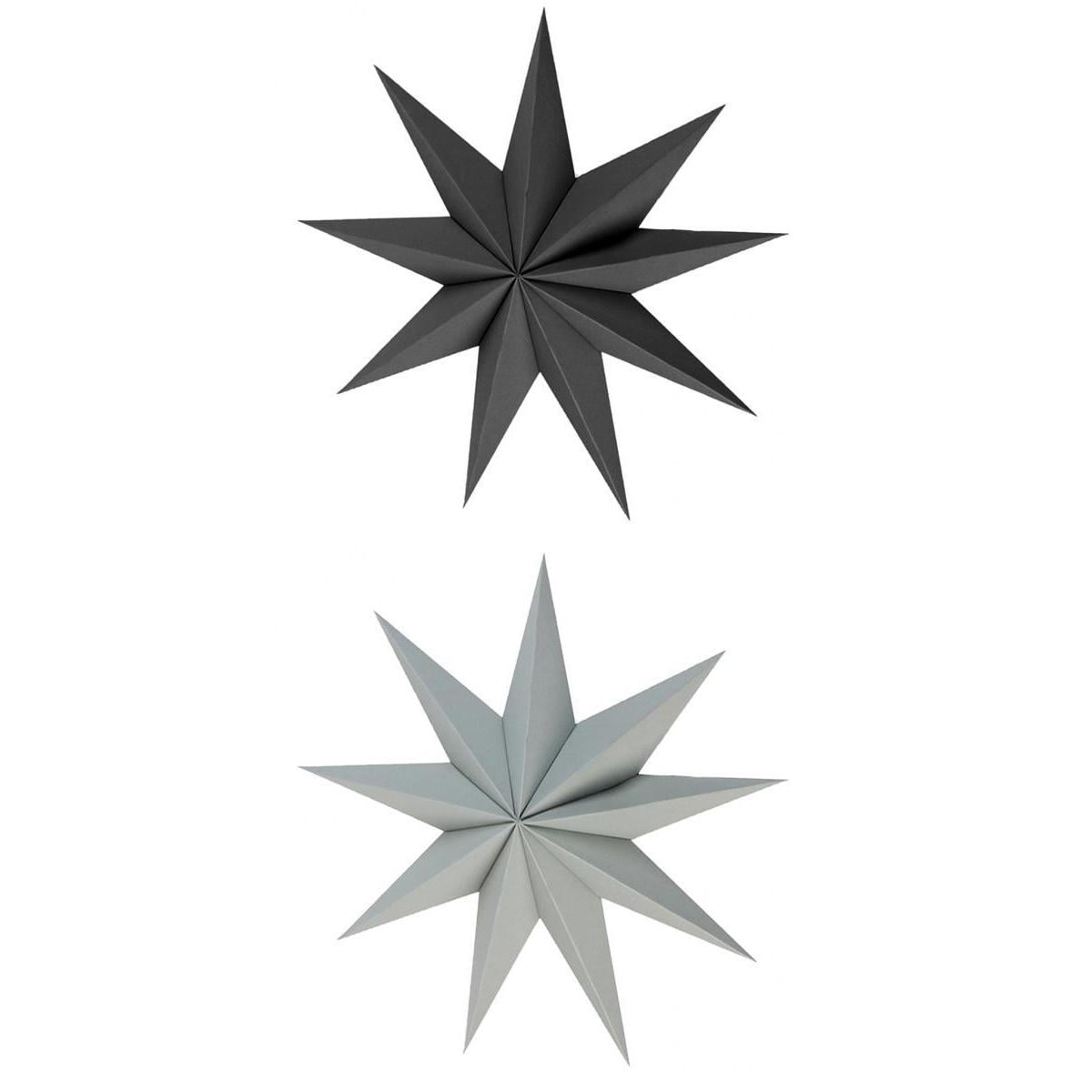 2pc 3D 9 Angles Stars Paper Star for Xmas Party Birthday Hanging Decorations 