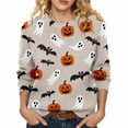 thumbnail image 5 of Halloween Sweaters For Women Autumn Winter Halloween Printed Pullover Top Long Sleeve Crewneck Oversized Sweatshirt High-Quality Looped Pile Fabric Perfect For Casual Daily Outfits Women Sweaters, 5 of 9