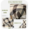 thumbnail image 4 of 4,6,8 Pack Dining Room Chair Covers, Spandex Dining Chair Covers Set of 4, Elastic Parson Chair Covers for Dining Room, Kitchen Chair Slipcovers for Dining Room Set of 4,6,8, Brown Plaid, 4 of 6