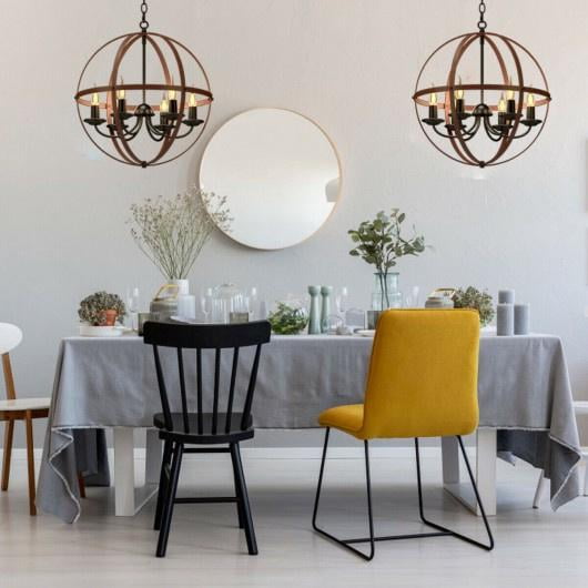 Rustic Vintage 6 Light Orb Chandelier Ceiling Lamp