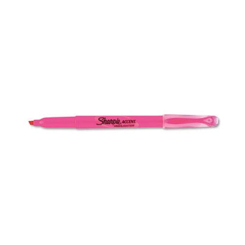 Pocket Style Highlighters Chisel Tip, Fluorescent Pink, Dozen