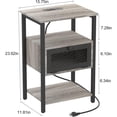 thumbnail image 6 of Nightstand with Charging Station, Bedroom Bedside Table with USB Ports and AC Outlets, Sofa Side End Table with Storage Drawer, Couch Side Table with Open Shelf for Living Room Office Dorm, 6 of 6