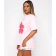 thumbnail image 5 of Women Oversized Graphic T Shirt Y2k Short Sleeve Crew Neck Drop Shoulder Loose Fit Tees Summer Preppy Aesthetic Pink S, 5 of 8