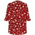thumbnail image 4 of LYEAA 3/4 Sleeve Tops for Women V Neck Ruffle Blouse Red XXL, 4 of 5