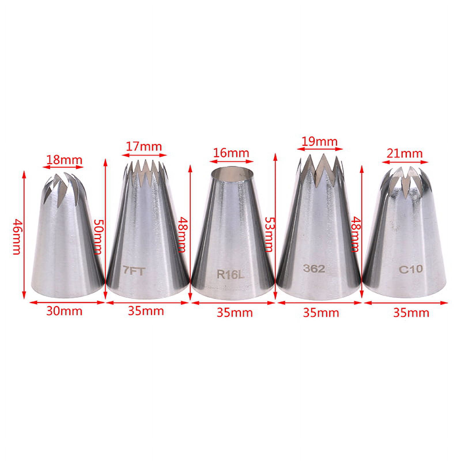 Racing Butterfly Large Icing Piping Pastry Nozzle Tips, 7 Pieces