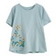 thumbnail image 4 of Camisas de Manga Corta para las Mujeres Blusas de Cuello Redondo con Botones Casuales, Camisa de Verano de Moda para Diarios Y Fiestas, 4 of 6