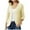 Beige, variant on waffle sweater cardigan women 3/4 sleeve open front cardigan solid color loose fit blouse lightweight cardigan