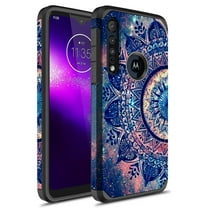 Moto G8 Play Case, KAESAR Slim Hybrid Dual Layer Shockproof Hard Cover Graphic Fashion Cute Colorful Silicone Skin Cover Armor Case for Moto G8 Play (Mandala)