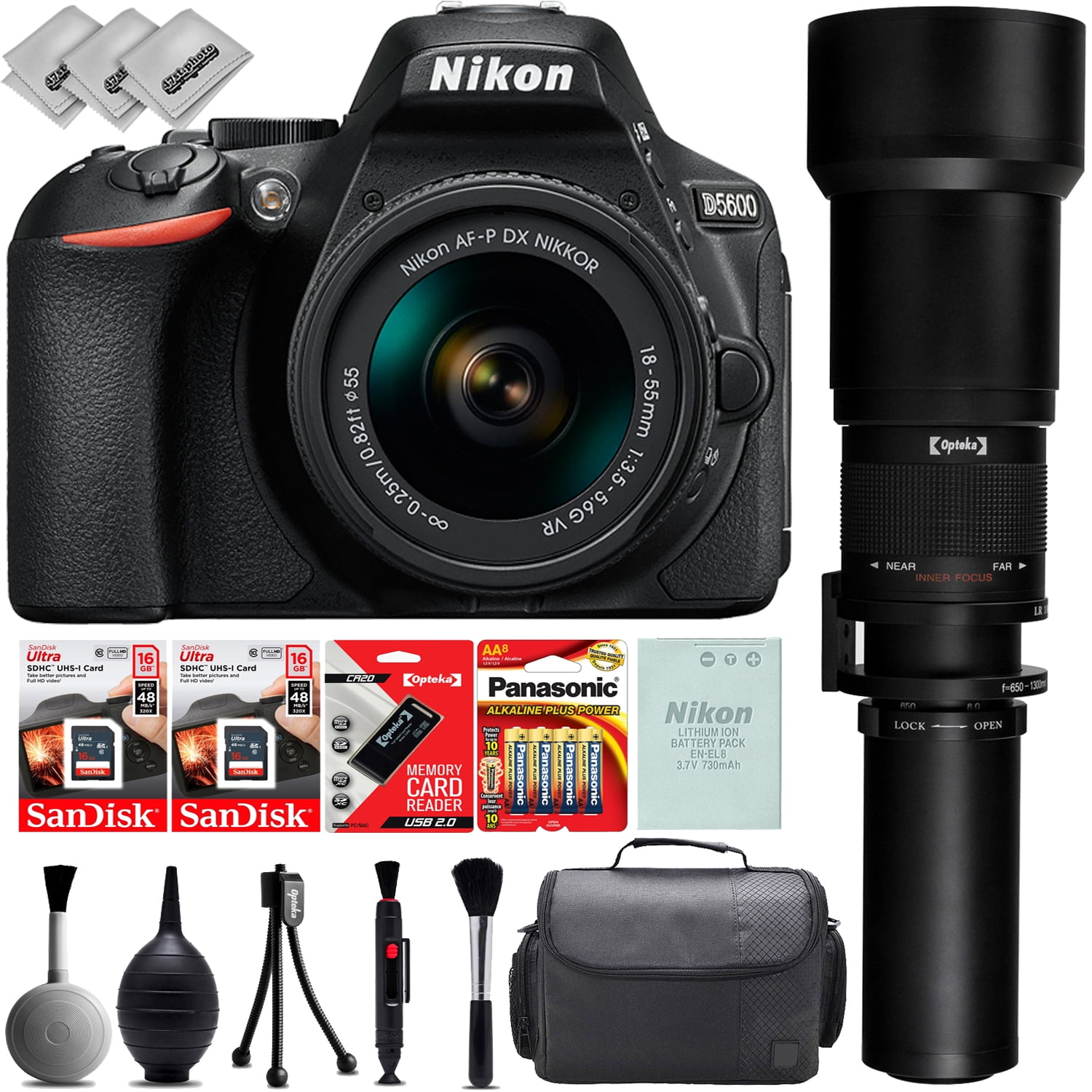 Nikon D5600 HD Digital SLR Camera w/ 2 Lens - 18 to 2600mm - 32GB