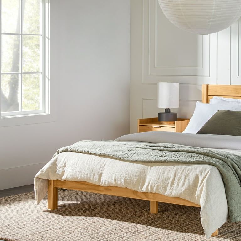 Minimalist queen bed frame with headboard deals
