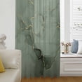 thumbnail image 6 of Sage Green Marble Sheer Curtains 45 Inches Long, Modern Abstract Art Ink Painting Light Filering Curtains, Breathable Simi Curtain Privacy Drapes for Kitchen Bathroom Small Window Treatment, 6 of 9