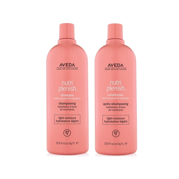 Aveda Nutriplenish Light Moisture Shampoo and Conditioner 33.8 oz Liter Duo
