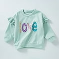 thumbnail image 2 of Toddler Girl Sweatshirt Valentine's Day Long Sleeve Crew Neck Pullover Letter Print Warm Light Blue 2 Years-3 Years, 2 of 3