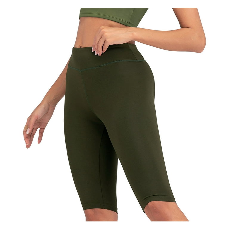 xinqinghao yoga leggings for women women's high waist yoga short abdomen  control training running yoga pants women yoga pants army green m 