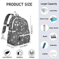 thumbnail image 6 of Grey Dog Paw Footprint Backpack for School,Cute School Bag,Schoolbag with Adjustable Shoulder Straps & Padded Back,13.4"x11"x4.7", 6 of 6