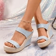 thumbnail image 4 of Wedge Sandals for Women Baeitkot Women Casual Round Head Comfy Slippers Wedge Heel Shoes, 4 of 9