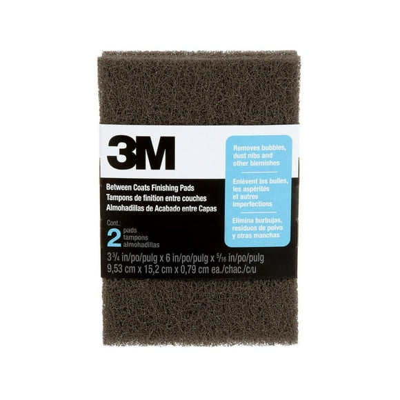3M™ Between Coats Finishing Pads 10144NA, Open Stock, 3 3/4 x 6 x 5/16 in, 12/CS
