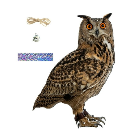 

Owl Bird Scare Bell Pendant Rustic Orchard Scare Bird Charm Outdoor Patio Animal Decoration With Bell And 60cm Sisal Rope And 60cm Ribbon HOME!1868