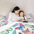 thumbnail image 4 of Erosebridal Colorful Butterfly Twin Comforter Sets,Watercolor Splash Ink Bedding Set For Girls Kids, Reversible 2pcs, 4 of 7