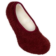 Super Soft Cozy Burgundy Small (5.5-7) Slip Resistant Sole Women's Slippers