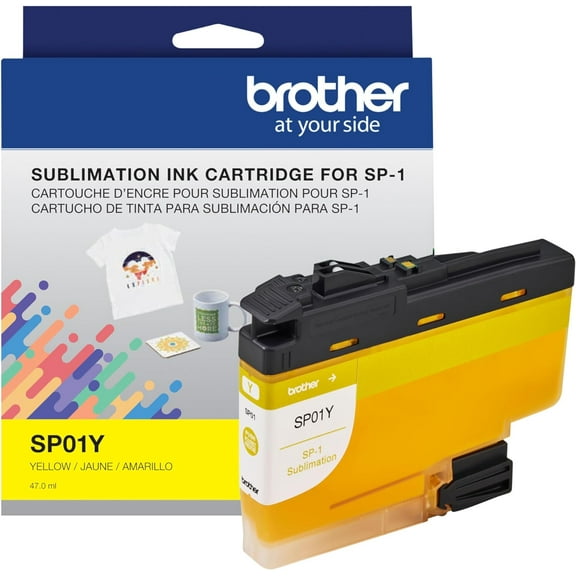 Brother SP01YS Sublimation Ink Brother Genuine Sublimation Ink Cartridge, SP01YS, Yellow, Standard Yield, 1 Piece