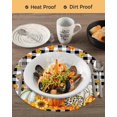 thumbnail image 3 of 15 Inch Round Placemats Set of 6, Thanksgiving Non Slip Heat Insulation PP Table Mats, Fall Turkey Pumpkin Maple Leaf Black Plaid Washable Place Mats for Kitchen Dining Party Table Decor, 3 of 7