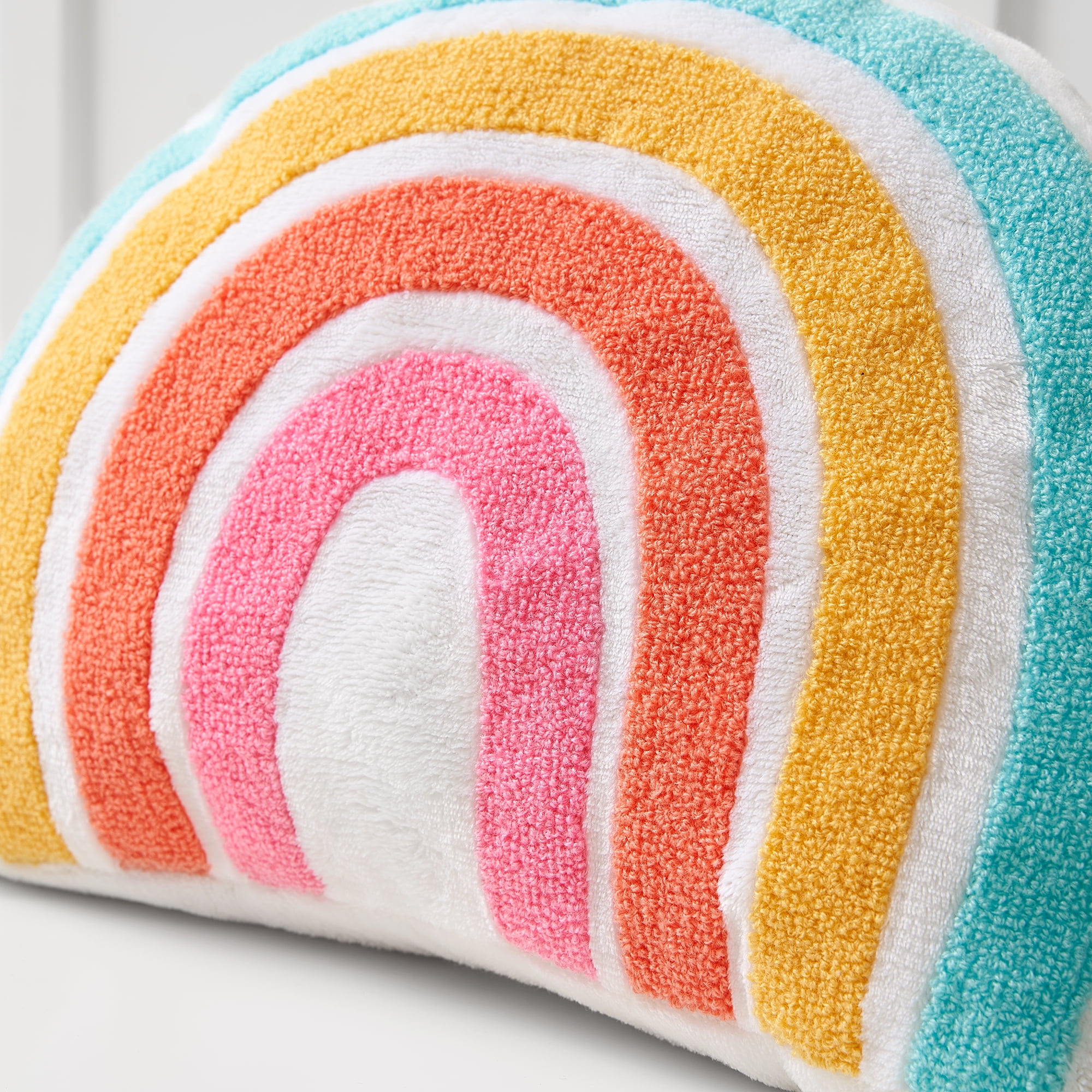 Your Zone Kids Rainbow Decorative Pillow 10” x 14”, Chenille Plush