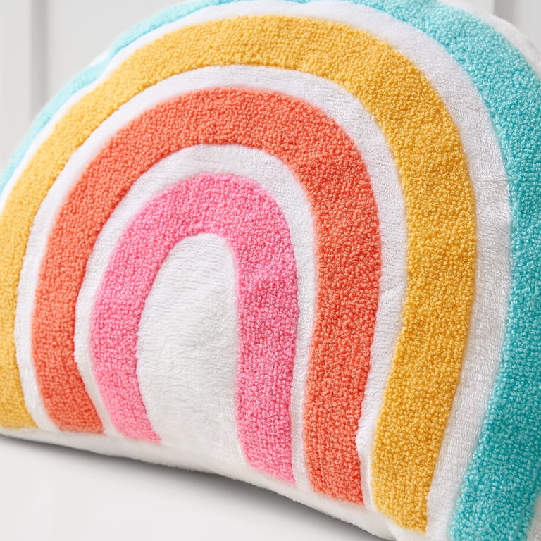Your Zone Kids Rainbow Decorative Pillow 10” x 14”, Chenille Plush