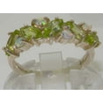 thumbnail image 2 of LBG British Made 10k White Gold Natural Peridot & Opal Womens Eternity Ring - Size 7.75 - 33 size options, 2 of 6