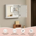 thumbnail image 6 of Gymax Bathroom Medicine Cabinet 2-Tier Wall-Mounted Mirror Storage Cabinet W/Handles, 6 of 10