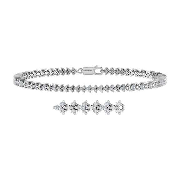 0.5 Carat Diamond Tennis Bracelet in 14K White Gold (7.5 Inch) (SI1-SI2 Clarity)