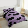 thumbnail image 3 of jejeloiu Spooky Bats Full Size Comforter Sets,Happy Halloween Day Bedding Comforter Set,Black Purple Bedding Sets For Boys Kids,Luxury Bedroom Decor Reversible,3 Pieces, 3 of 8