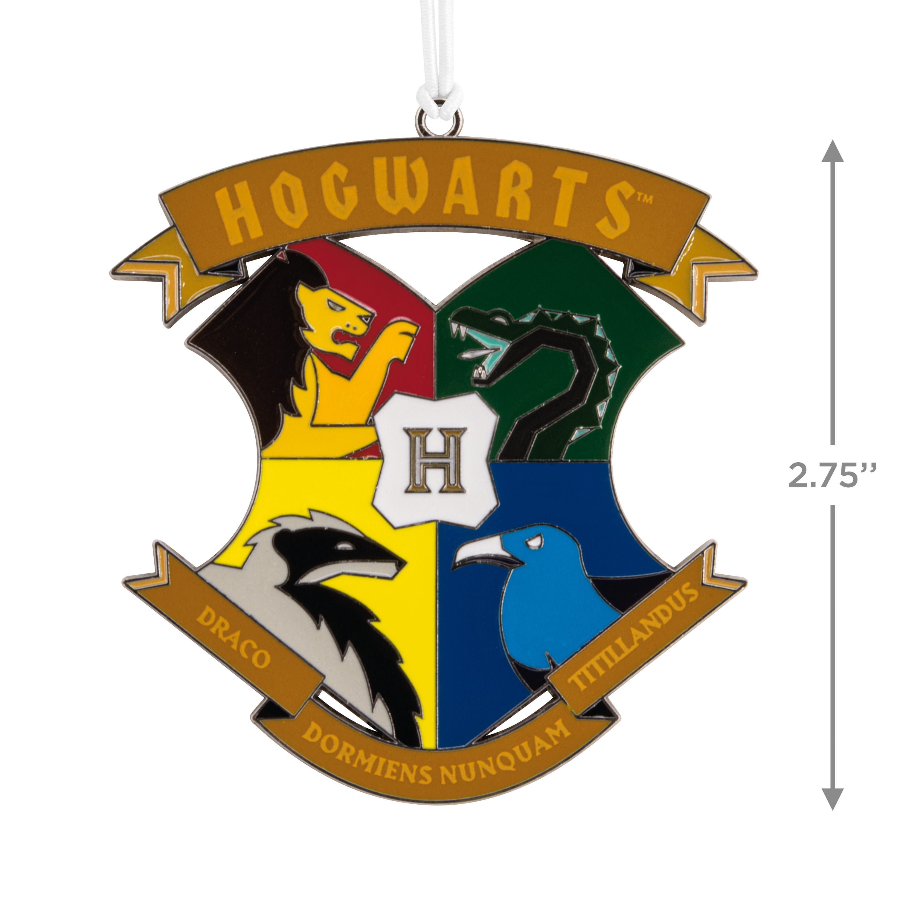 Hallmark Christmas Ornament (Harry Potter Hogwarts Crest, Metal), 1 Count