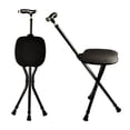 thumbnail image 1 of Bastones plegables Yayayo Hold de 200 kg con asiento, ajuste de altura, capacidad del asiento, mango esmerilado con terapia magnética, taburete para muletas (LED cuadrado), 1 of 5