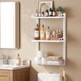 thumbnail image 6 of Biemlerfn 3-Tier Wall Mounted Storage Organizer Shelf, Space-Saving & Height-Adjustable Over The Toilet Storage Rack for Bathroom, Kitchen, Living Room, White, 6 of 8