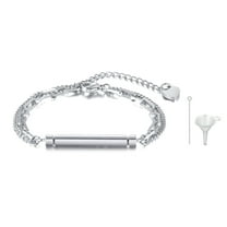 Vnox Cremation Jewelry for Ashes for Men, Keepsake Tube Urn Bracelet for Ashes Holder, Stainless Steel Memorial Cremation Jewelry