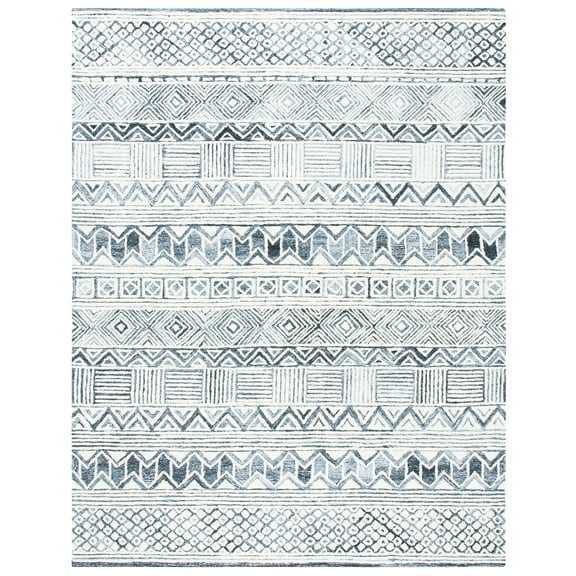 SAFAVIEH Roslyn Raynard Geometric Area Rug, Black/Ivory, 8' x 10'