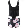 thumbnail image 4 of Eigraketly Traje de baño sin mangas de cintura alta con estampado de hojas digitales de piezas para mujer Traje de baño No. 4 METRO Eigraketly OD001368-20, 4 of 6