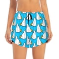 thumbnail image 4 of Lsque Duck Dives Printed Women's Running Shorts with Liner Pockets,Elastic Quick Dry Workout Athletic Gym Yoga Shorts,Womens High Waist Shorts-Large, 4 of 9