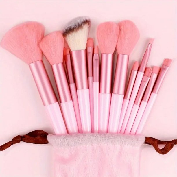 Juego de brochas de maquillaje con cerdas de nailon sintético de primera calidad, suaves y sin crueldad, para base impecable, colorete, polvo, 13 Uds.