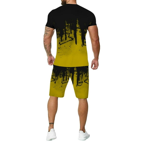toraway Men's Suits Slim Fit Wool Leisure Large Fitness Summer Running Two Piece Men's 3D Outdoor Inkjet Size Suit Men Suits & Sets XXXXXXL